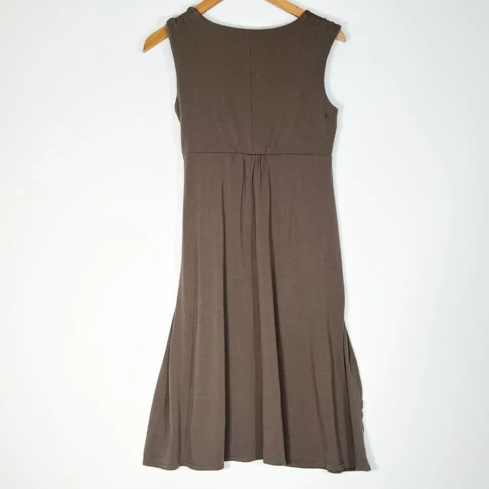 Athleta Brown Sleeveless Wrap-Style Mini Dress - Picture 6 of 10